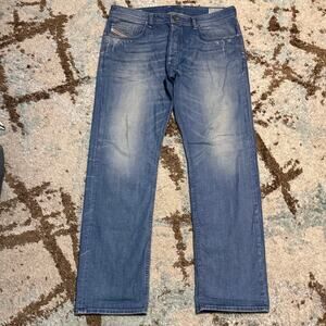 Diesel Larkee Relaxed Comfort Straight Jeans Mens Size 36x32 (38x34) Light Wash